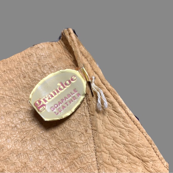 NWT Vintage 1970s Grandoe Leather Gloves no lining Size 7 - Picture 6 of 6